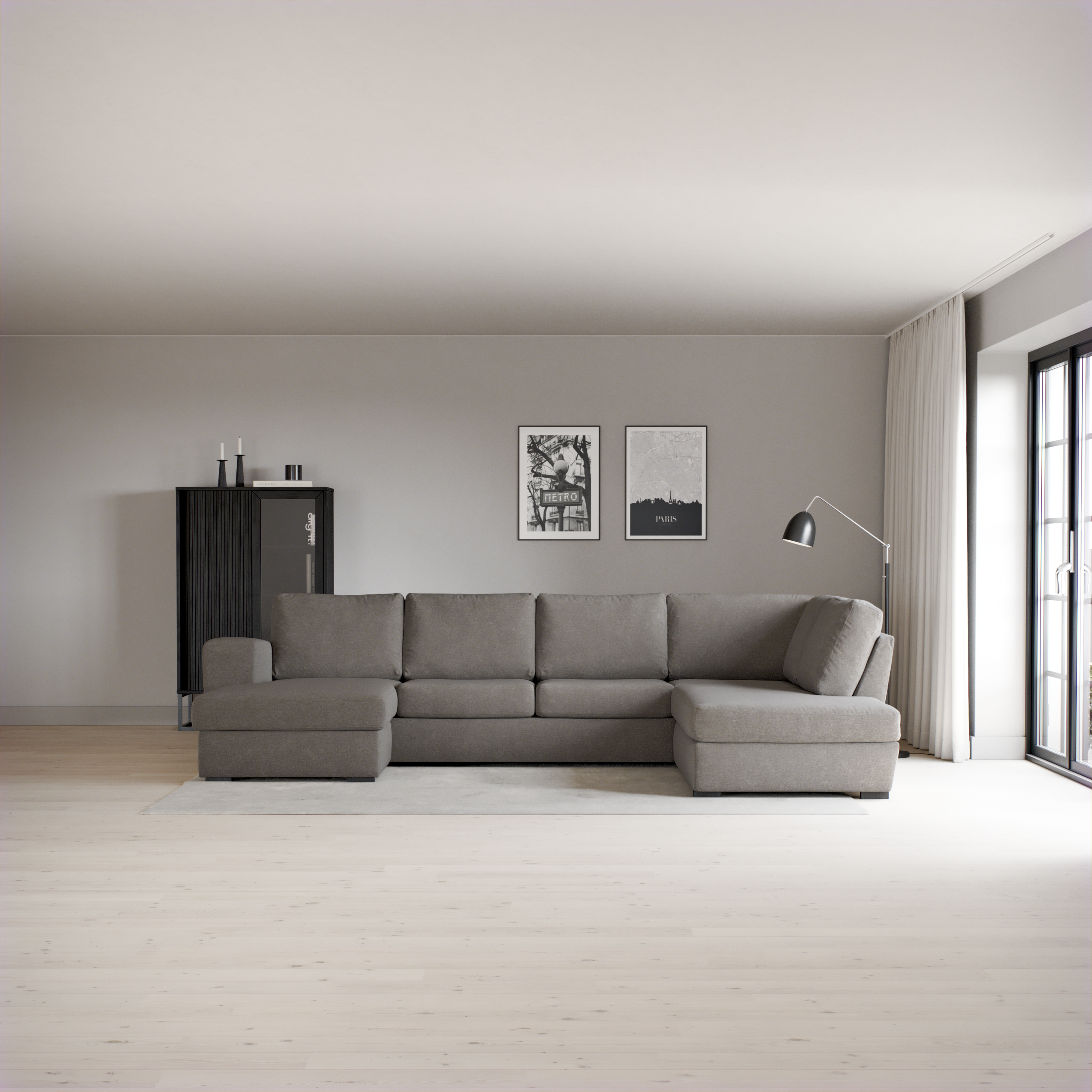 Friday, 3-sits soffa med schäslong vänster och divan höger