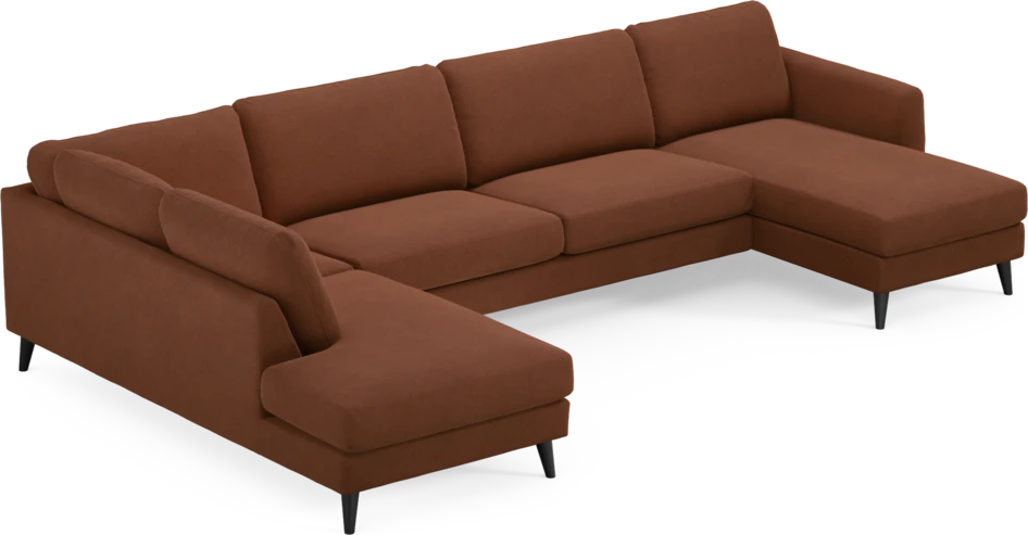 Bridge - 3-sits soffa med divan vänster och schäslong höger - Orange