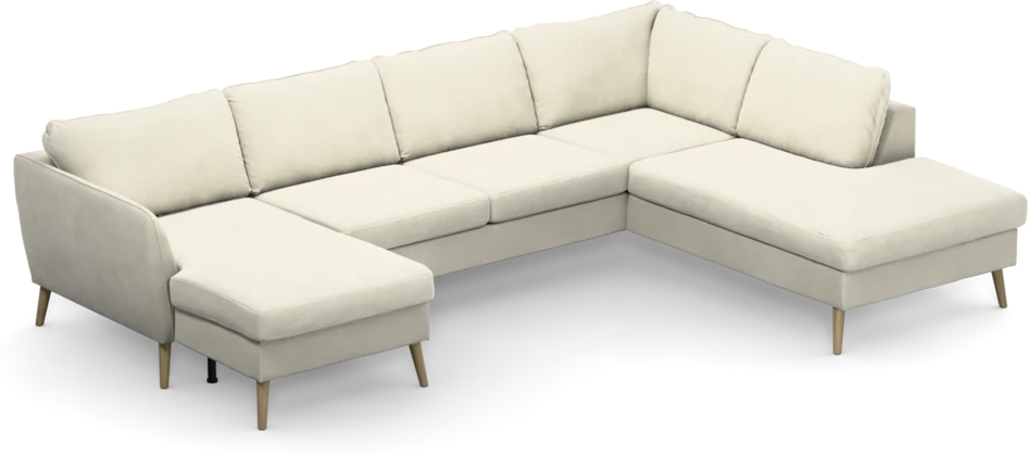 County - 3-sits soffa med schäslong vänster och divan höger - Vit