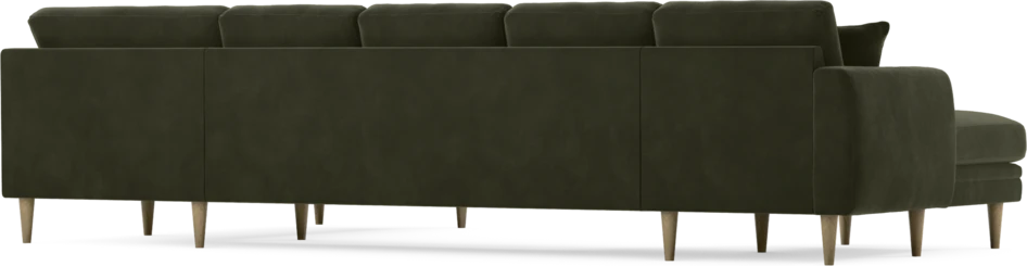 Eden - 3-sits soffa med schäslong vänster och divan höger - Grön