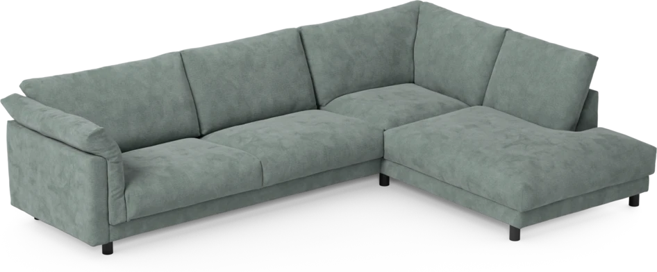 Cherrie - 3-sits soffa med divan höger, fast klädsel - Blå