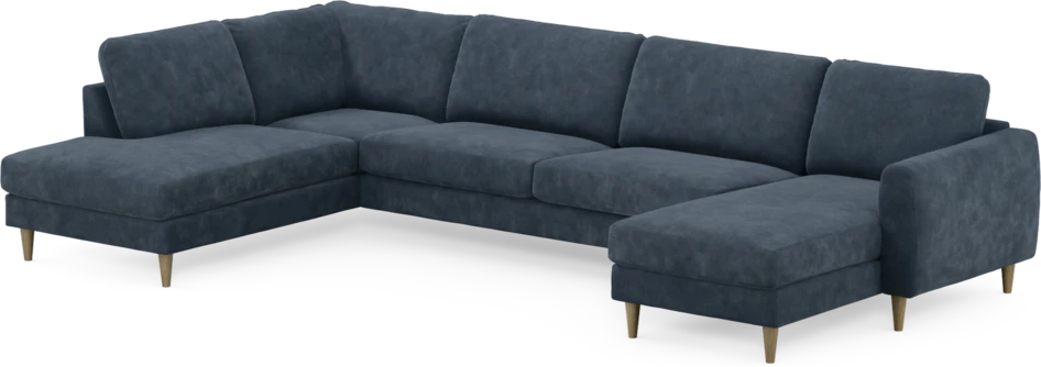 Bridge - 3-sits soffa med divan vänster och schäslong höger - Blå