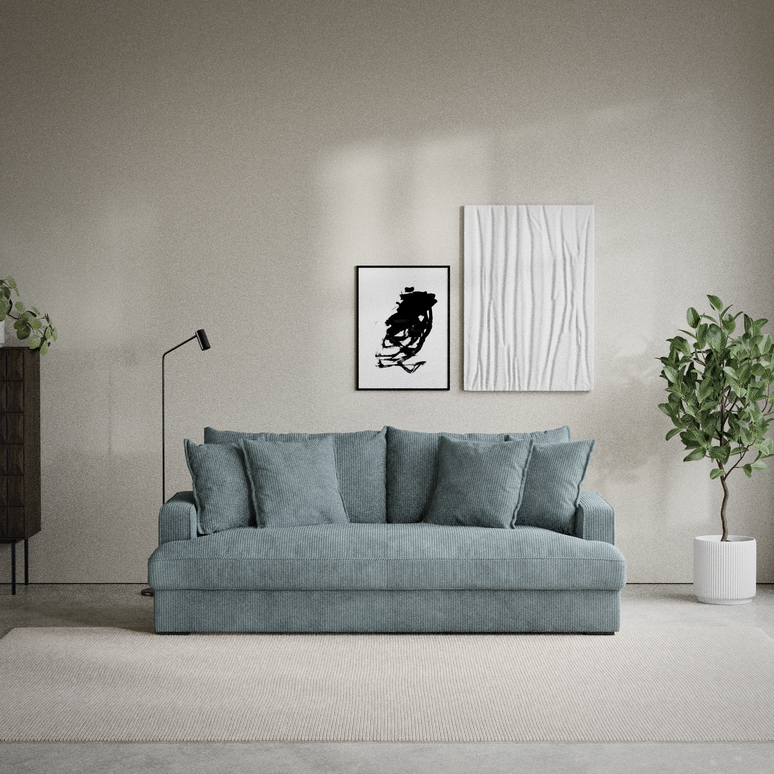 Mila - 3-sits soffa, hel dyna - inspiration