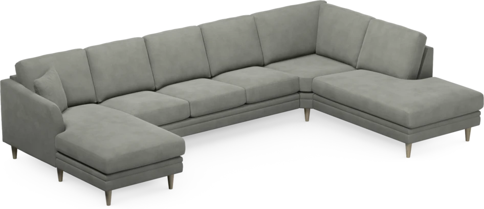 Eden - 3-sits soffa med schäslong vänster och divan höger - Grå