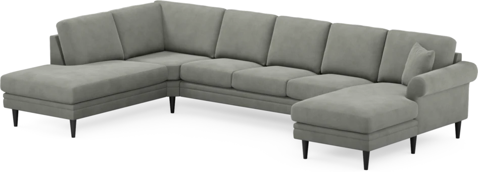 Eden - 3-sits soffa med divan vänster och schäslong höger - Grå