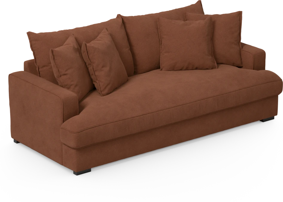 Mila - 3-sits soffa, hel dyna - Orange