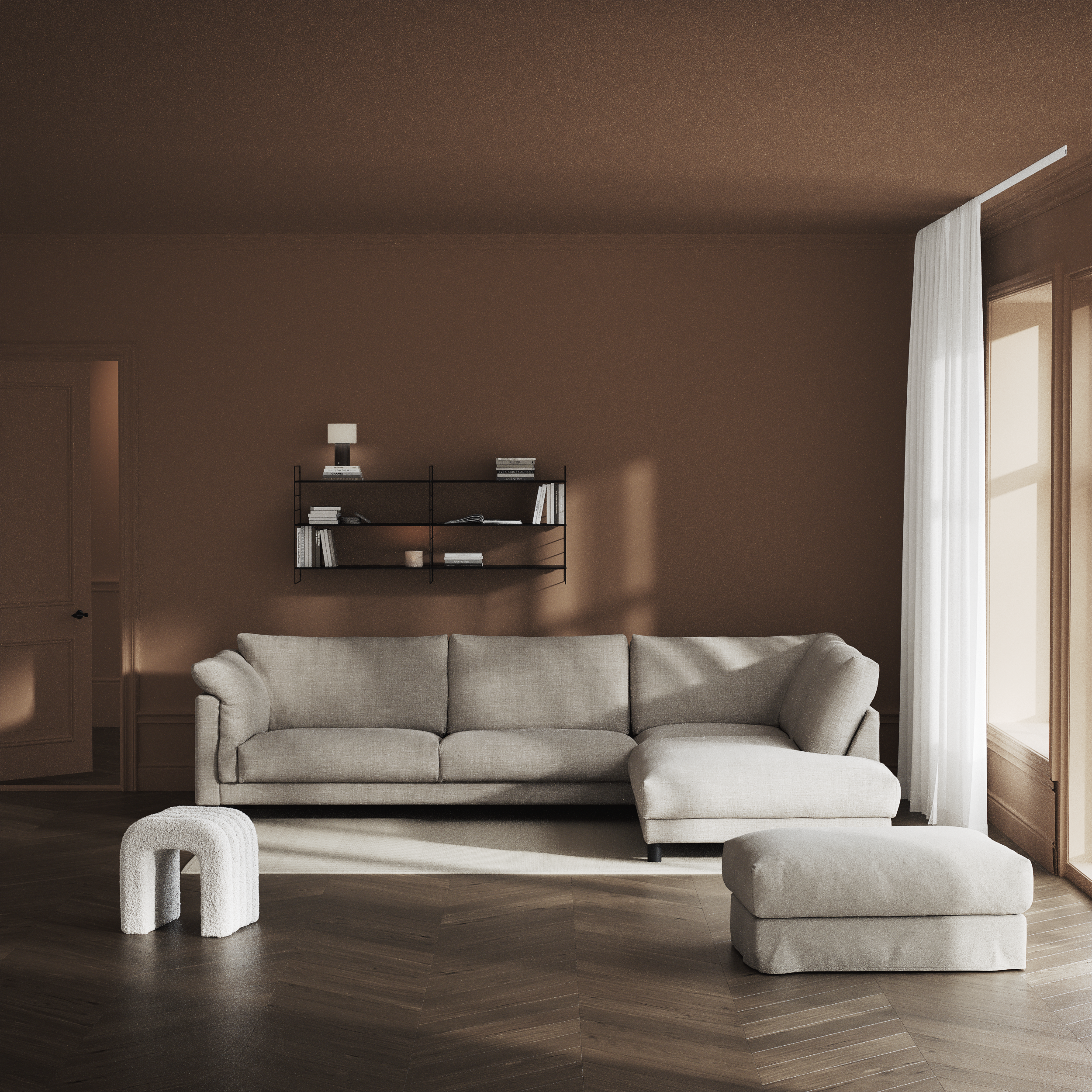 Cherrie - 3-sits soffa med divan höger, fast klädsel - inspiration