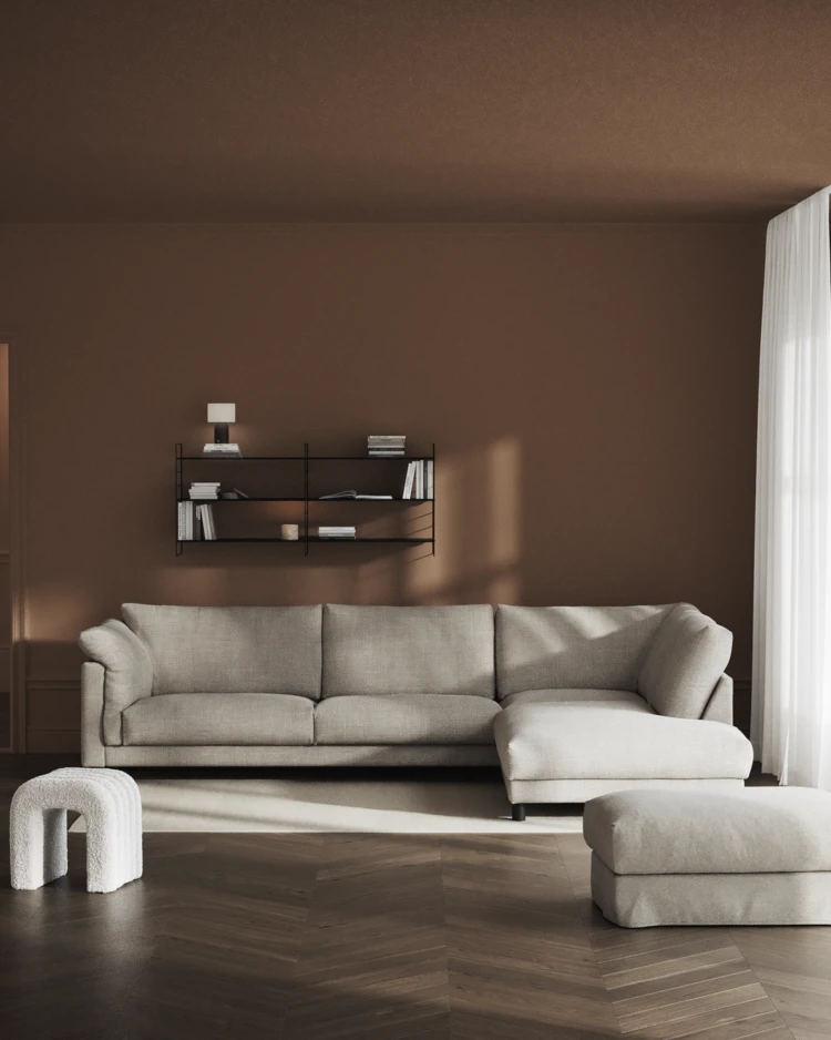 Cherrie - 3-sits soffa med divan höger, fast klädsel - inspiration