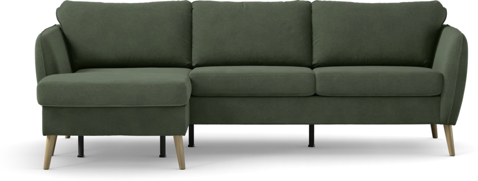 County - 3-sits soffa med flyttbar schäslong - Grön