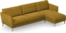 Bridge - 3-sits soffa med schäslong höger - Gul