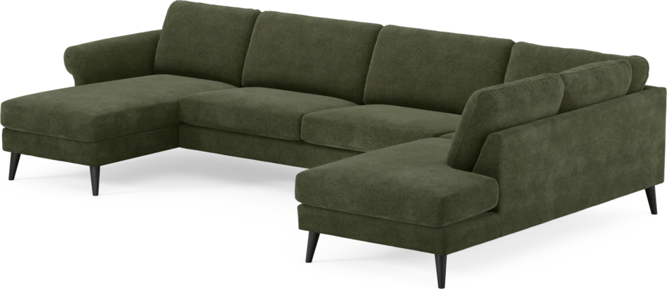 Bridge - 3-sits soffa med schäslong vänster och divan höger - Grön