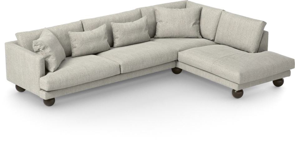 Harper - 3-sits soffa med divan höger - Vit