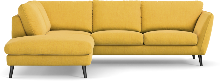 Madison Lux - 2-sits soffa med divan vänster - Gul