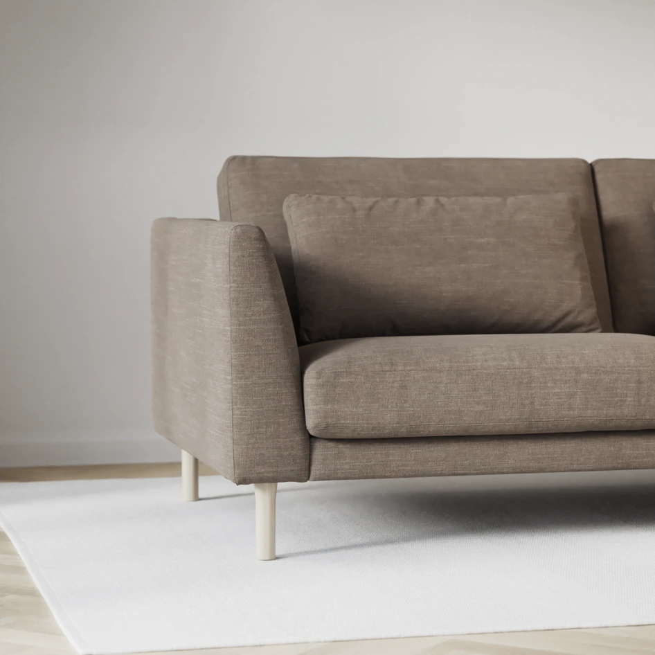 Willow - 4-sits soffa, hel dyna, fast klädsel - Brun