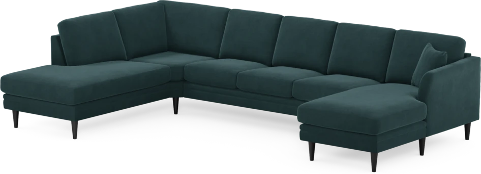 Eden - 3-sits soffa med divan vänster och schäslong höger - Blå