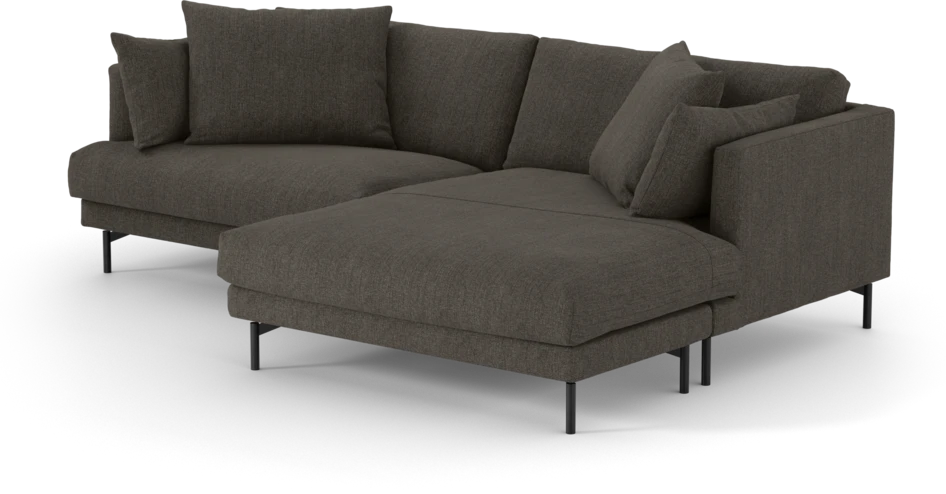 Harper - 4-sits med schäslong XL höger - Brun