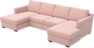 Friday - 2-sits soffa med två schäslonger - Rosa