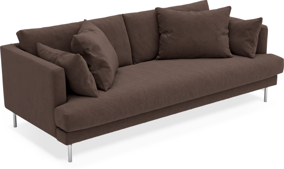 Harper - 3-sits soffa, hel dyna - Brun