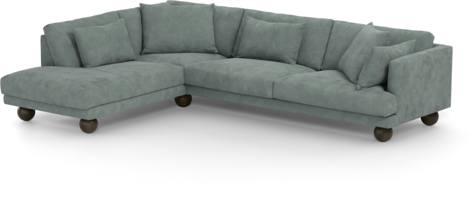 Harper - 3-sits soffa med divan vänster - Blå