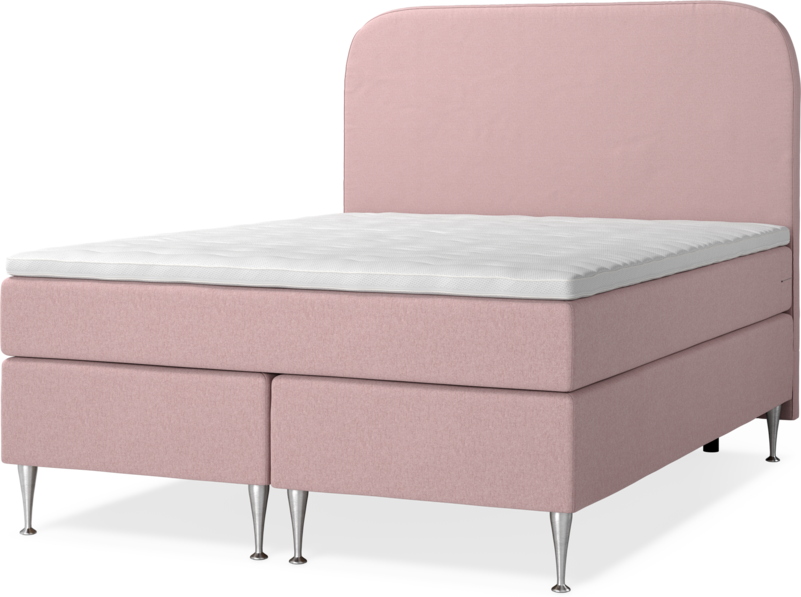 New York - Kontinentalsäng, dubbelsäng med bäddmadrass, sängben och sänggavel slät - Rosa
