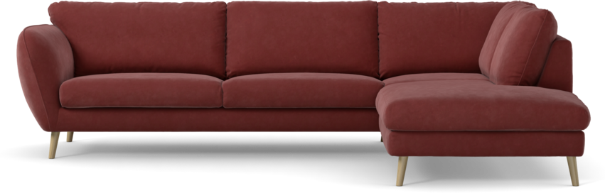 Madison Lux - 3-sits soffa med divan höger - Rosa