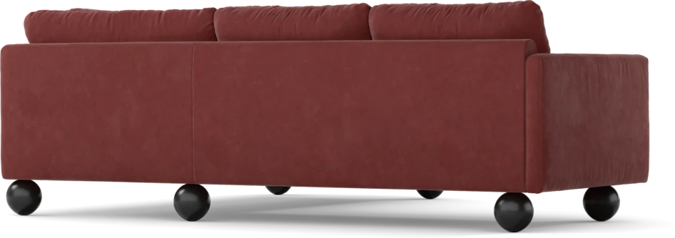 Madison - 2-sits soffa med divan höger - Rosa
