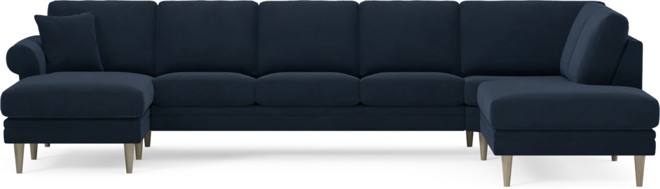 Eden - 3-sits soffa med schäslong vänster och divan höger - Blå
