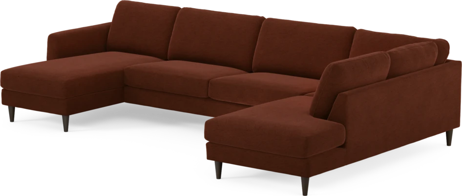 Bridge - 3-sits soffa med schäslong vänster och divan höger - Orange
