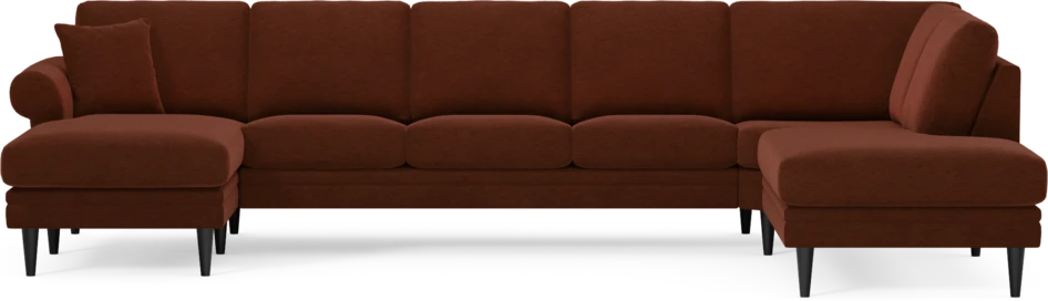 Eden - 3-sits soffa med schäslong vänster och divan höger - Orange