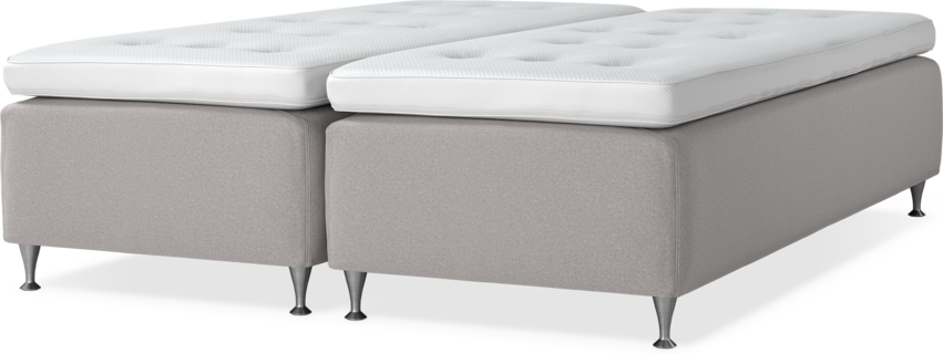 Delux Dream - Ramsäng, dubbelsäng med bäddmadrass - Grå