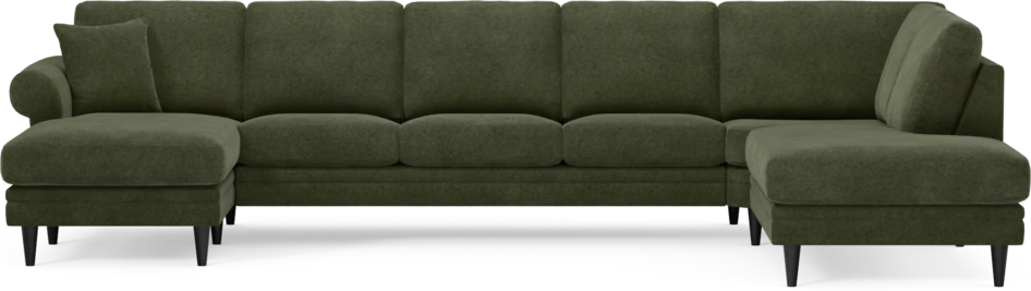 Eden - 3-sits soffa med schäslong vänster och divan höger - Grön