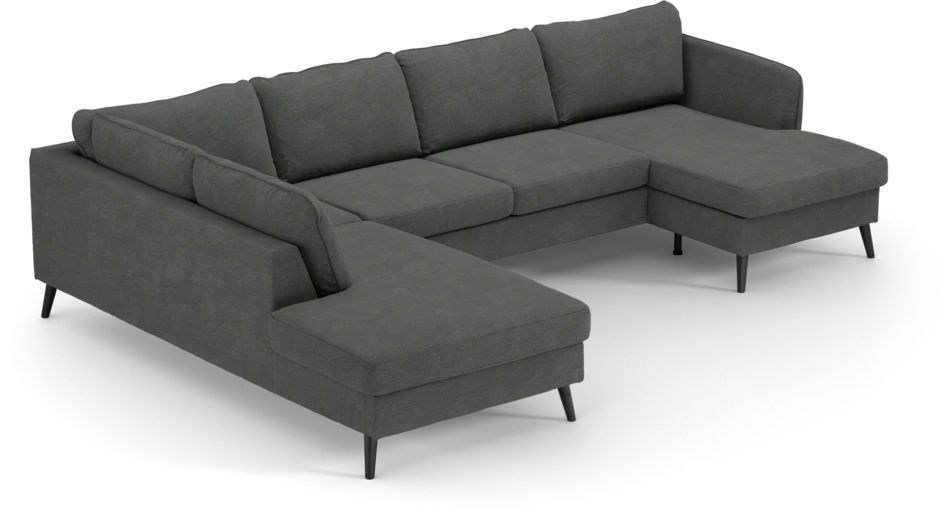 County - 3-sits soffa med divan vänster och schäslong höger - Grå
