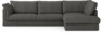 Cherrie Klädsel -  3-sits soffa med divan höger - Grå