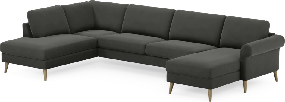 Bridge - 3-sits soffa med divan vänster och schäslong höger - Grå