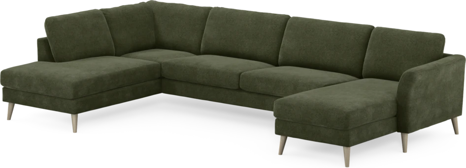 Bridge - 3-sits soffa med divan vänster och schäslong höger - Grön