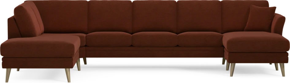 Eden - 3-sits soffa med divan vänster och schäslong höger - Orange