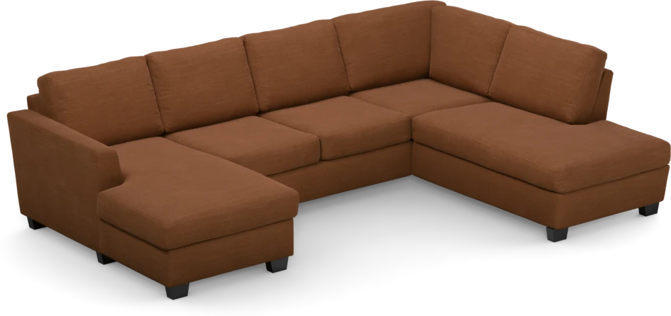 Friday - 3-sits soffa med schäslong vänster och divan höger - Orange