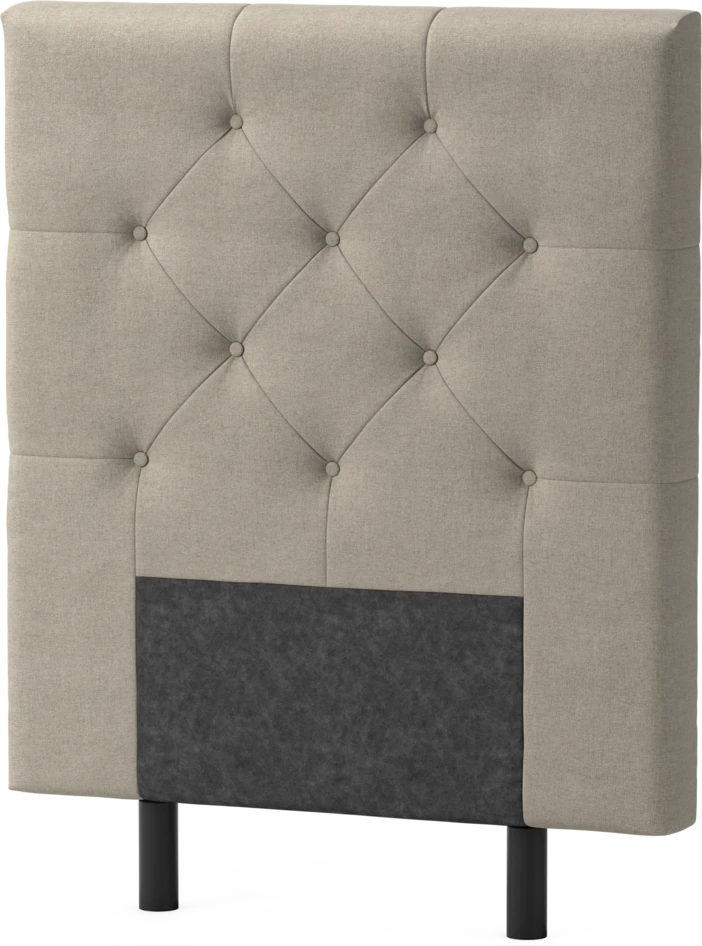 Delux Pikerad Låg - Sänggavel, 90-210 cm - Beige