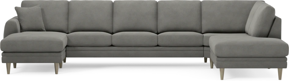 Eden - 3-sits soffa med schäslong vänster och divan höger - Grå