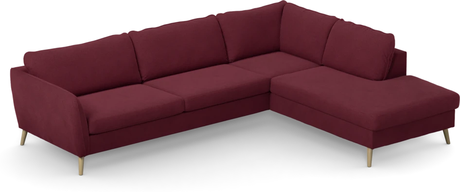 County - 2,5-sits soffa med divan höger - Röd