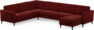 Bridge - Hörnsoffa, 2+3-sits med schäslong höger - Röd