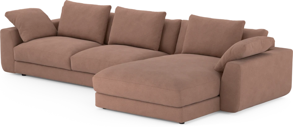 Amie - 3-sits med schäslong höger - Rosa