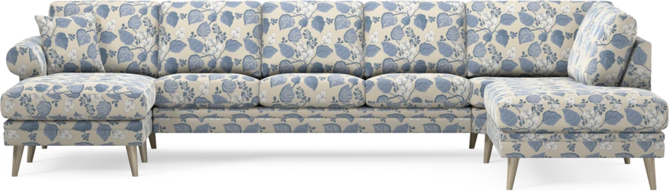 Eden - 3-sits soffa med schäslong vänster och divan höger - Flerfärgad