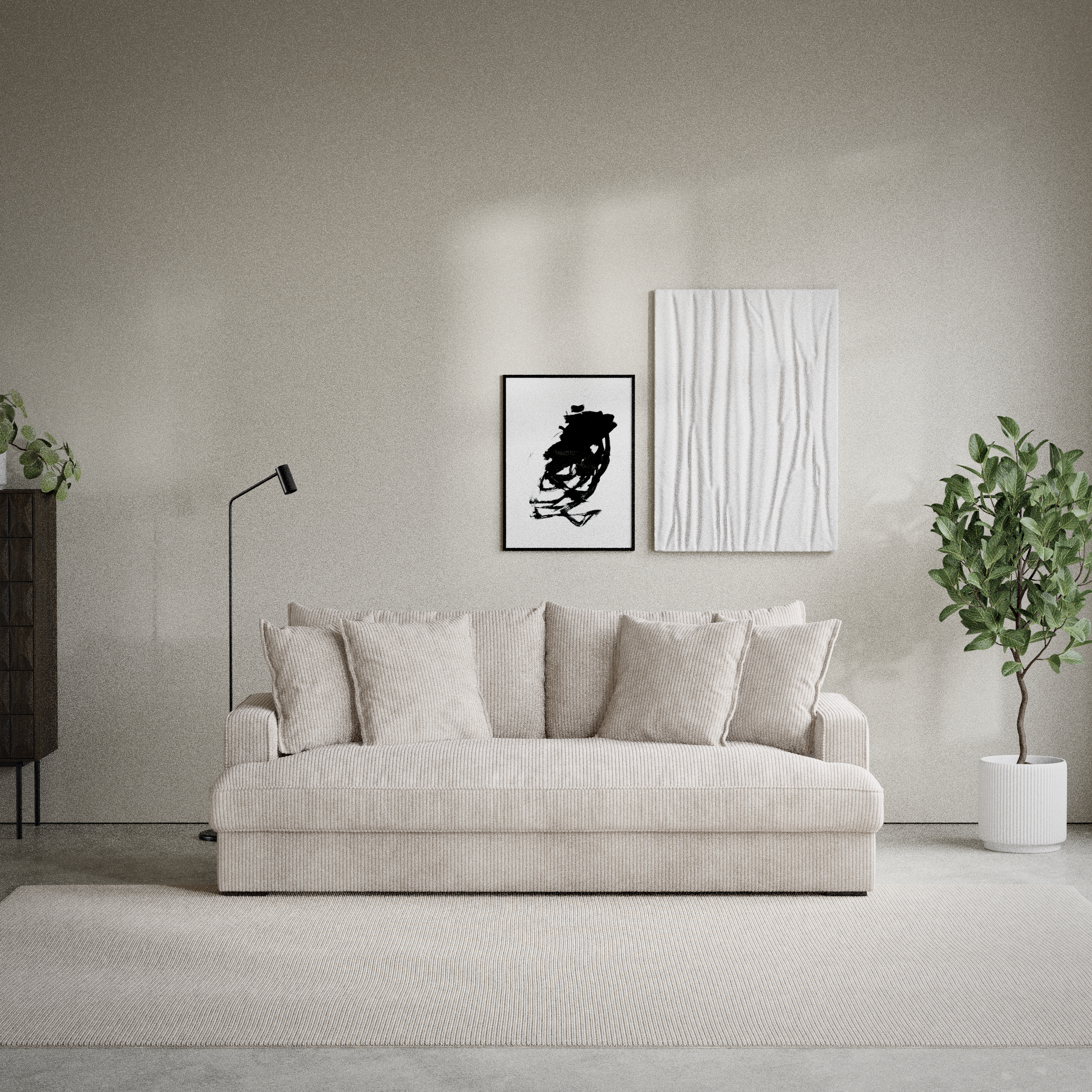 Mila - 3-sits soffa, hel dyna - inspiration