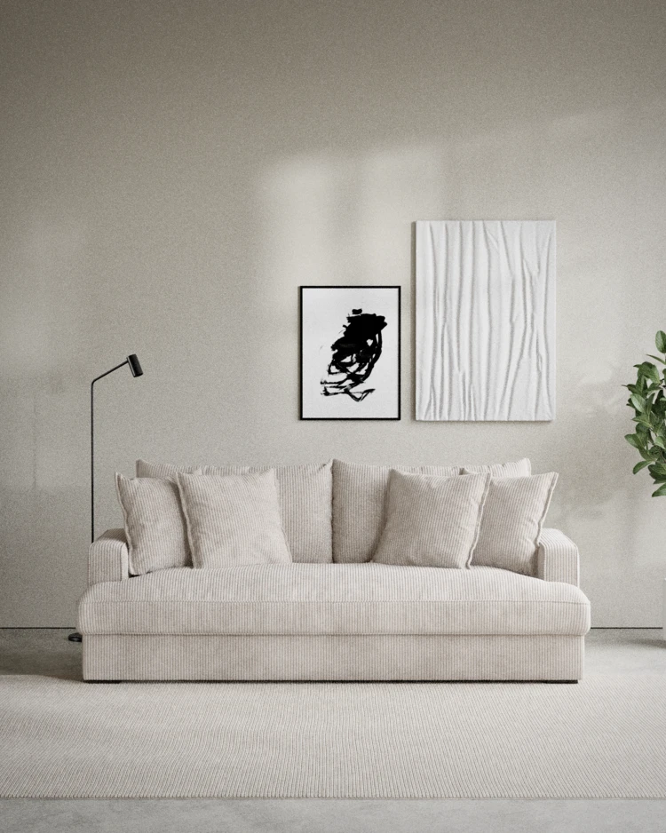 Mila - 3-sits soffa, hel dyna - inspiration