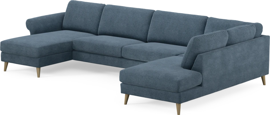 Bridge - 3-sits soffa med schäslong vänster och divan höger - Blå