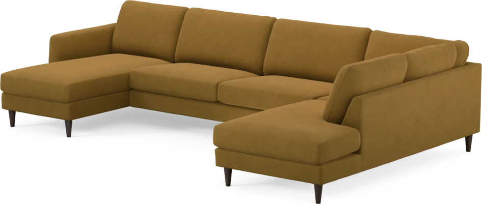 Bridge - 3-sits soffa med schäslong vänster och divan höger - Gul