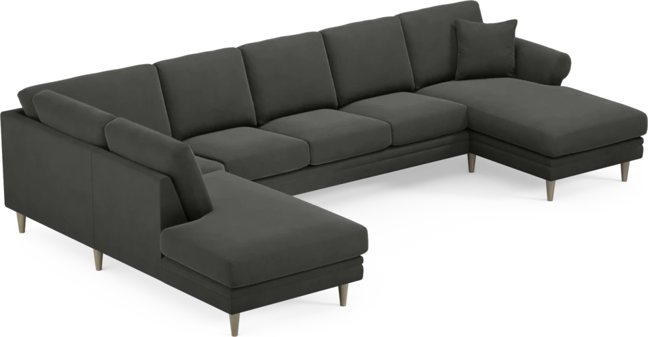 Eden - 3-sits soffa med divan vänster och schäslong höger - Grå