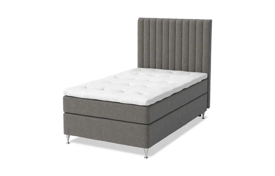 Sleep Delux - Kontinentalsäng, enkelsäng med bäddmadrass Sleep Delux vit - Grå