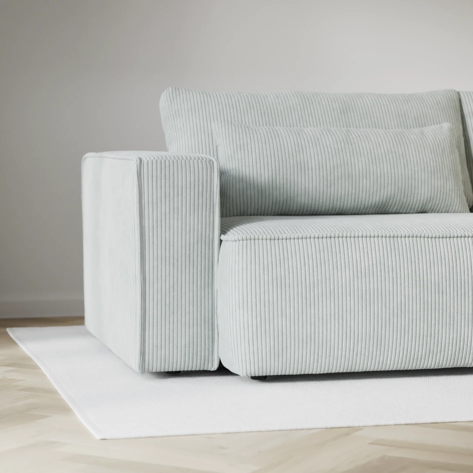 Ide - Bäddsoffa 3-sits med schäslong höger - Blå